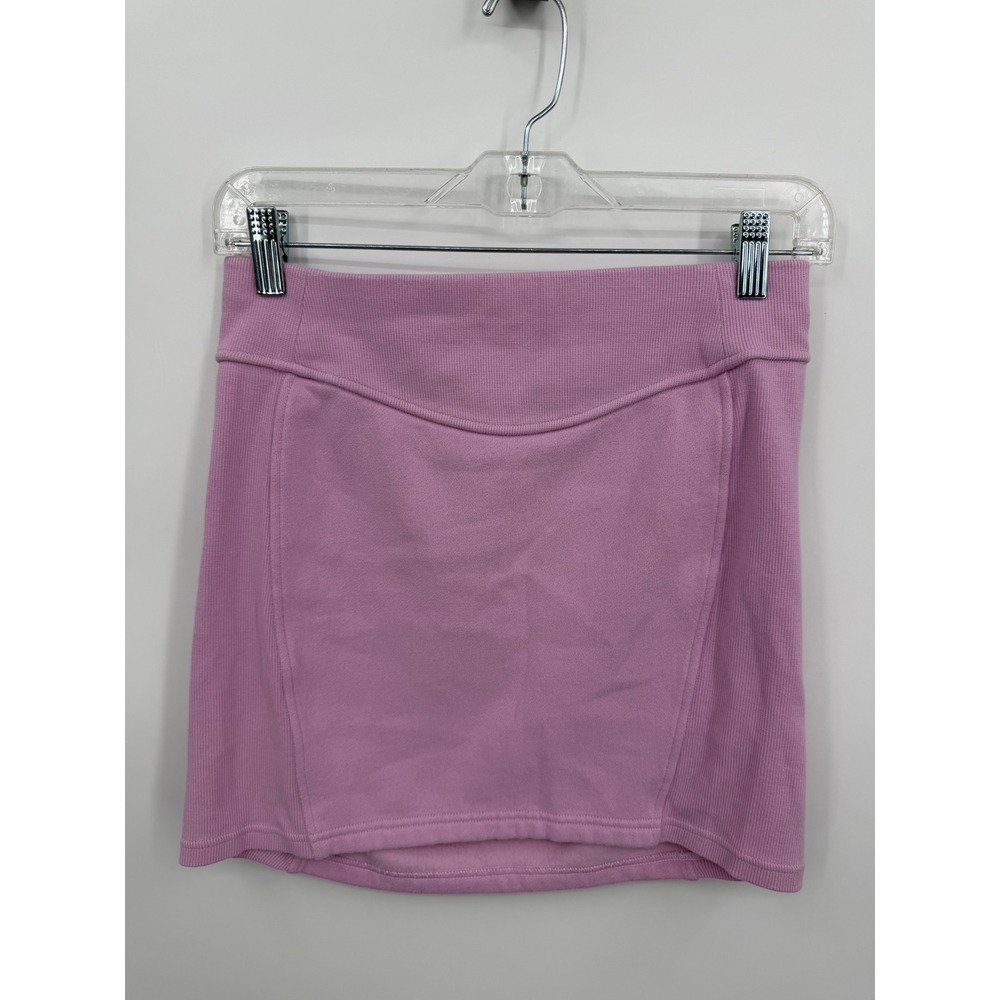 Lululemon Scuba Mini Skirt Women S Pink Ribbed Fleece Athleisure Sporty